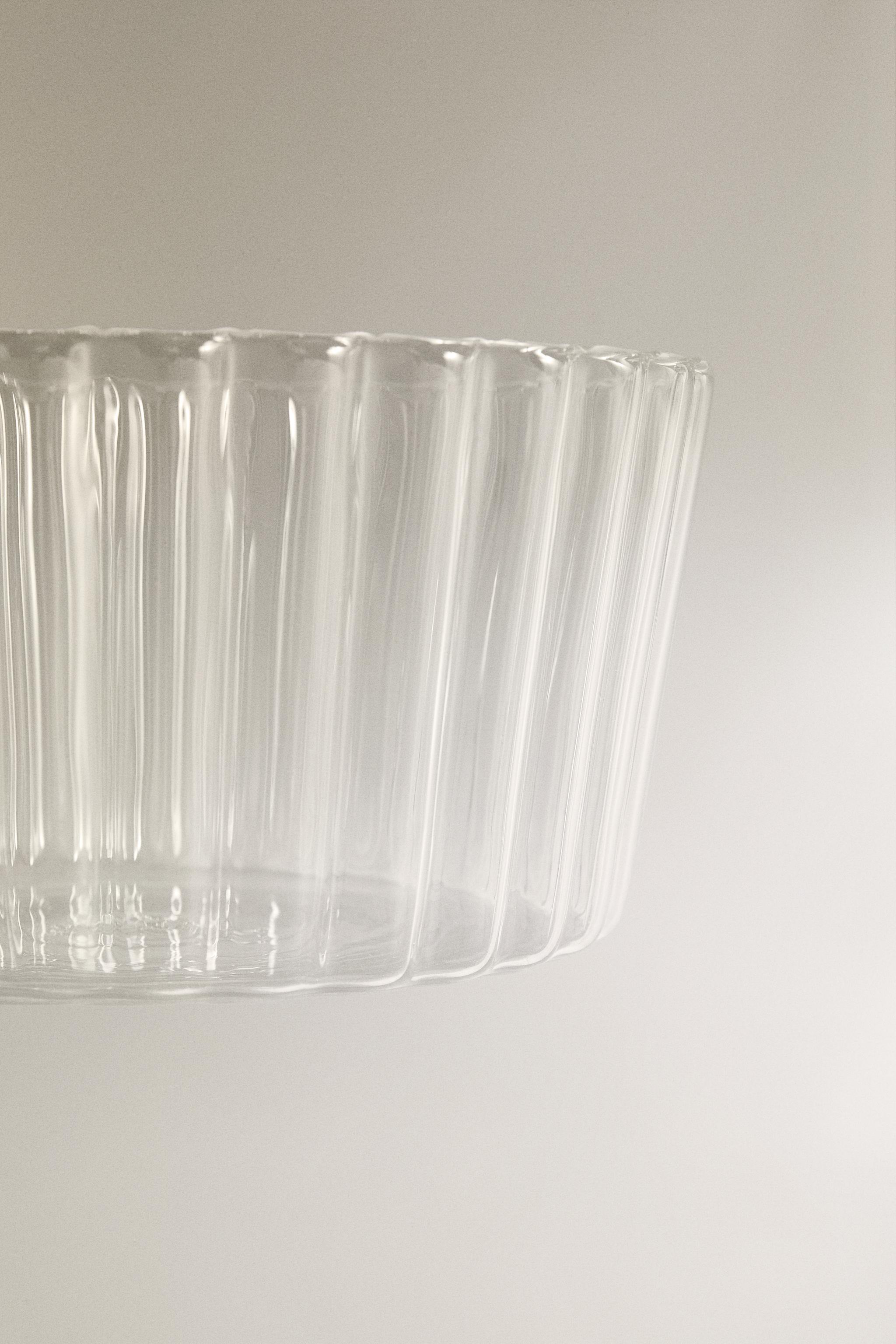 WAVY BOROSILICATE GLASS SALAD BOWL